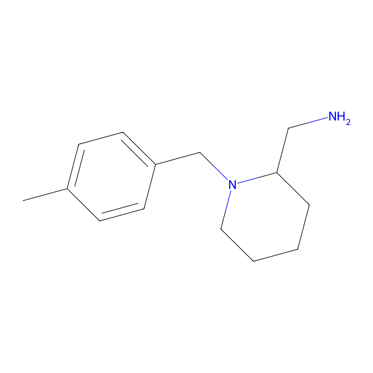 1-{1-[(4-Methylphenyl)methyl]piperidin-2-YL}methanamine molecular structure, CAS 1019341-78-6