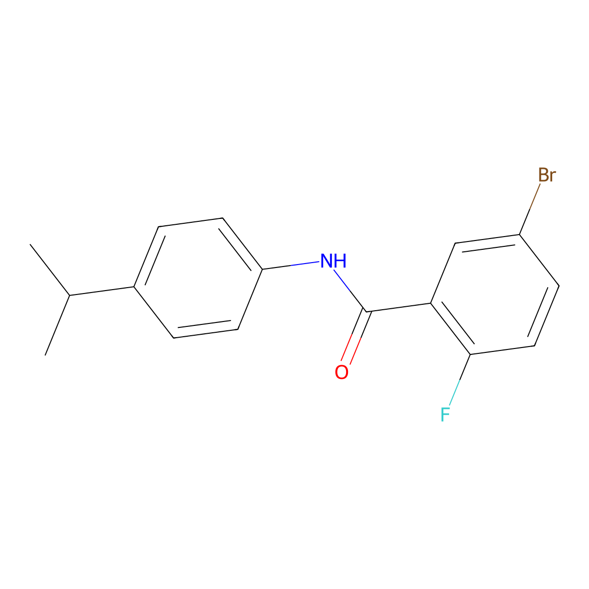 5-Bromo-2-fluoro-N-[4-(1-methylethyl)phenyl]benzamide molecular structure, CAS 1019342-71-2