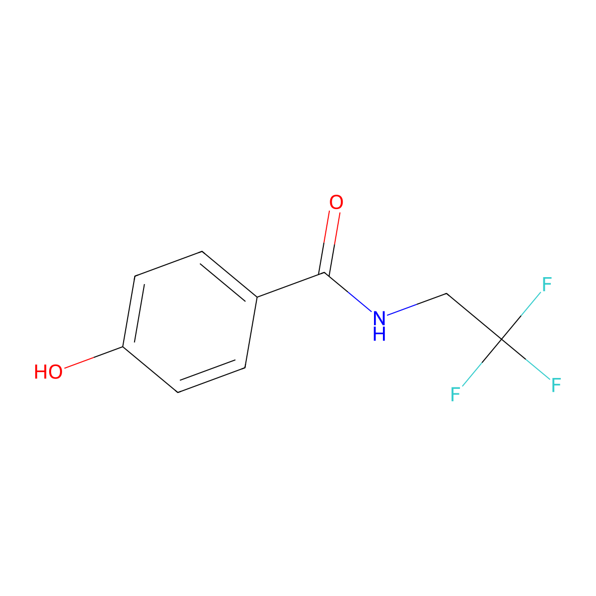 4-hydroxy-N-(2,2,2-trifluoroethyl)benzamide molecular structure, CAS 1019343-45-3