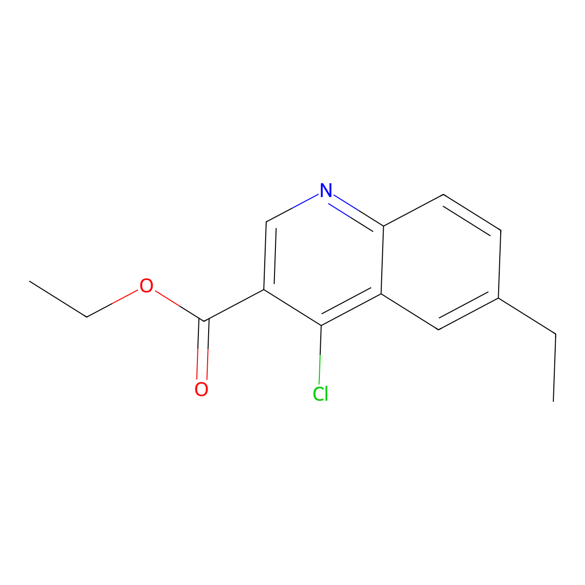 Ethyl 4-chloro-6-ethylquinoline-3-carboxylate molecular structure, CAS 1019345-40-4