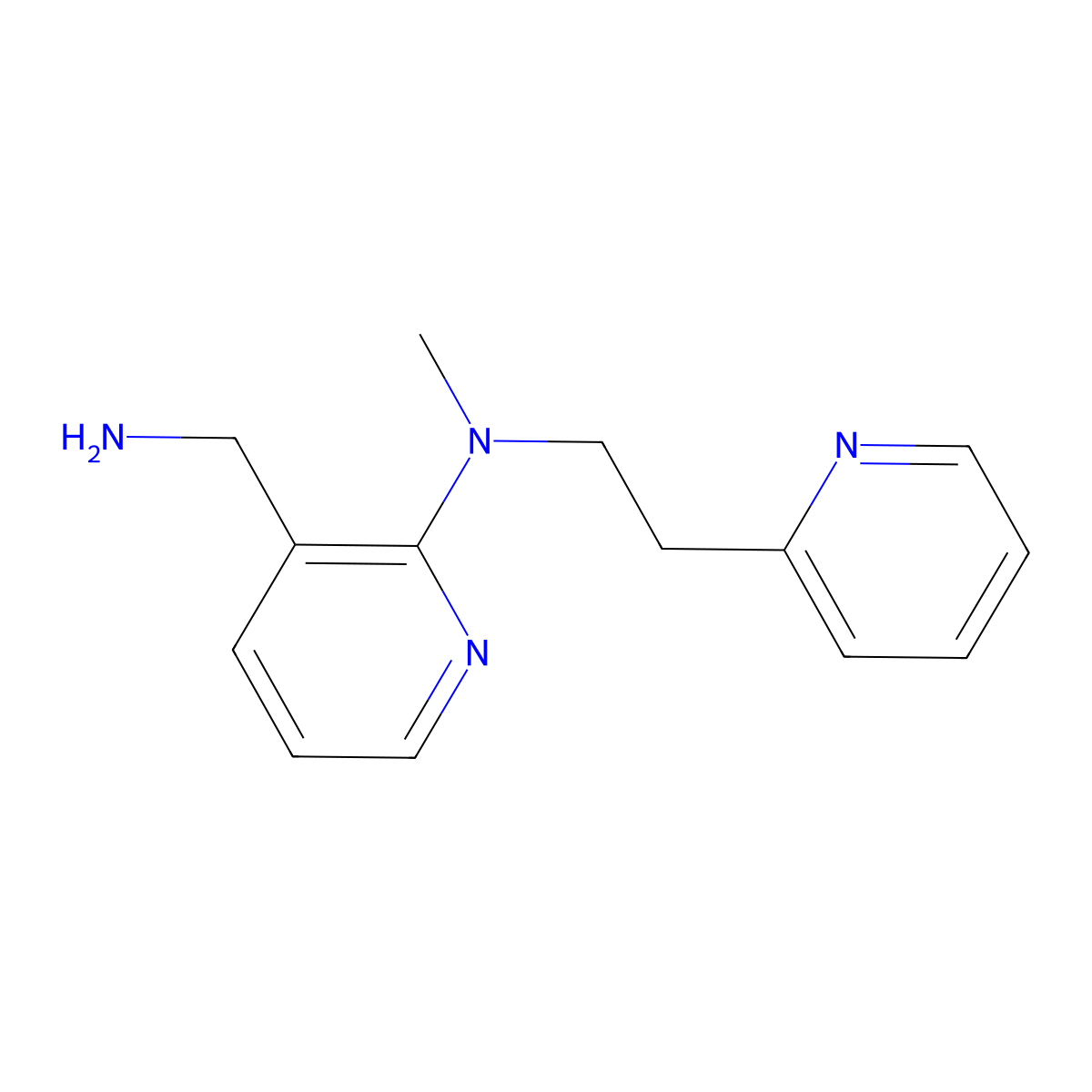 3-(aminomethyl)-N-methyl-N-(2-pyridin-2-ylethyl)pyridin-2-amine molecular structure, CAS 1019346-46-3