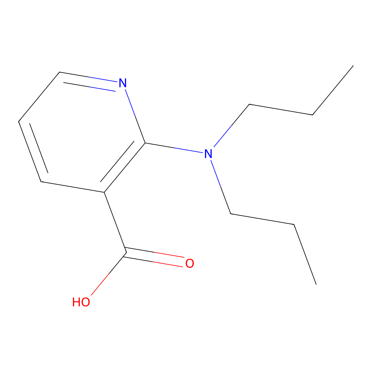2-(Dipropylamino)nicotinic acid molecular structure, CAS 1019346-99-6