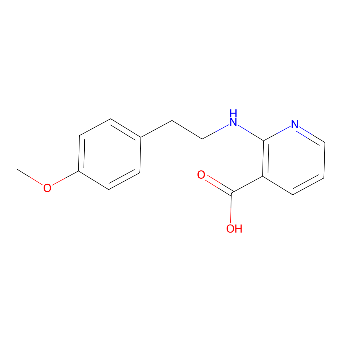 2-(4-Methoxyphenethylamino)nicotinic acid molecular structure, CAS 1019348-36-7