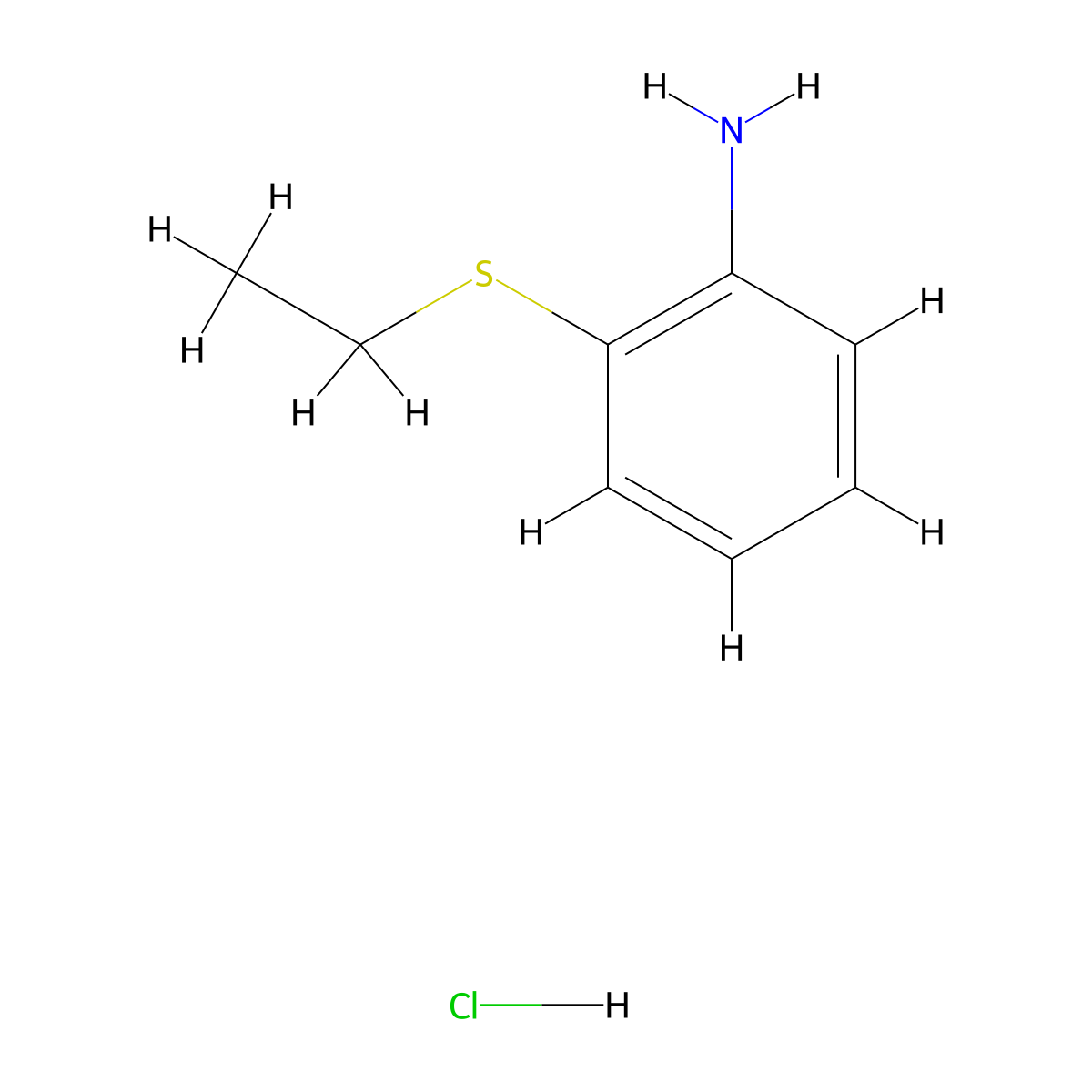 2-(Ethylthio)aniline hydrochloride molecular structure, CAS 101935-45-9