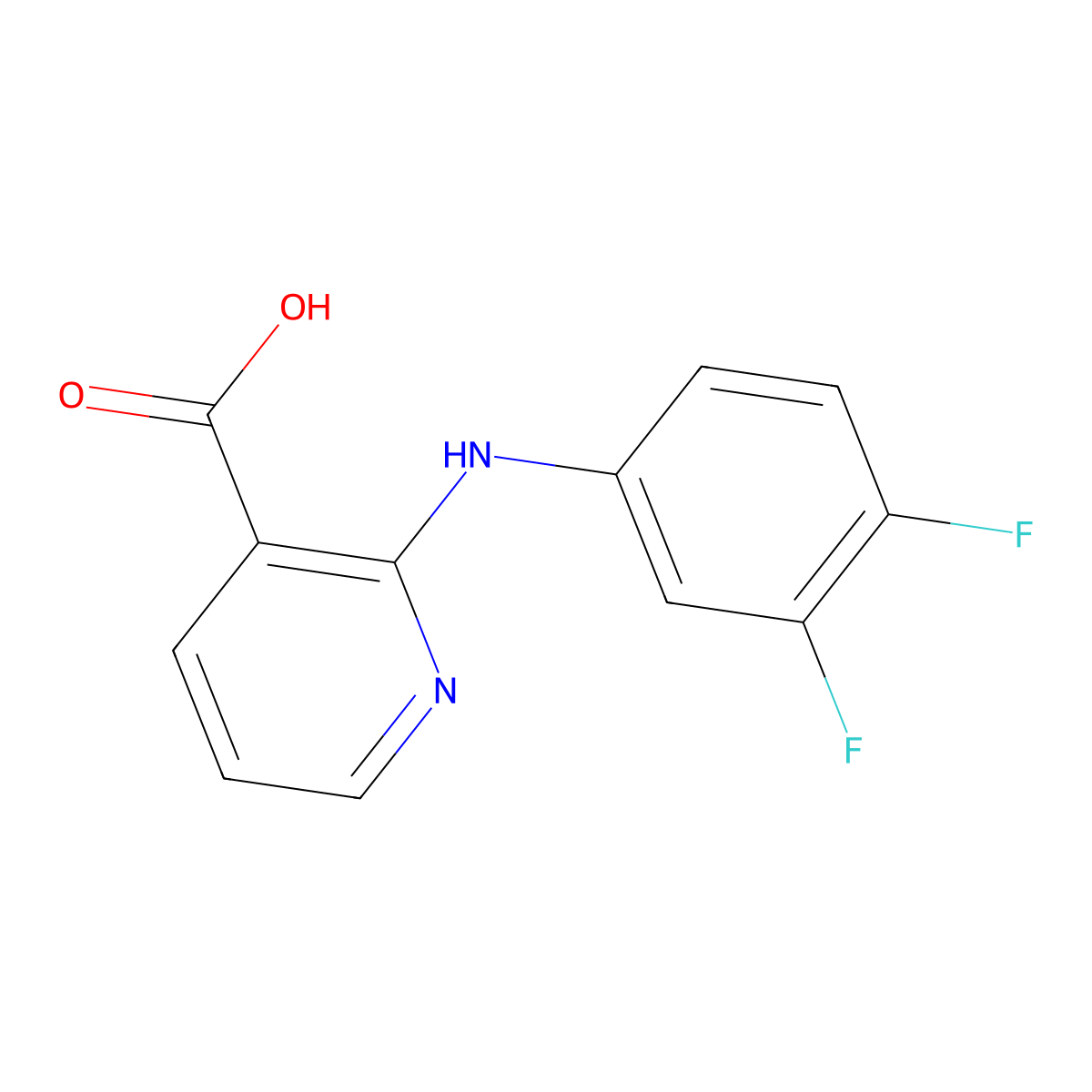 2-[(3,4-Difluorophenyl)amino]nicotinic acid molecular structure, CAS 1019350-37-8