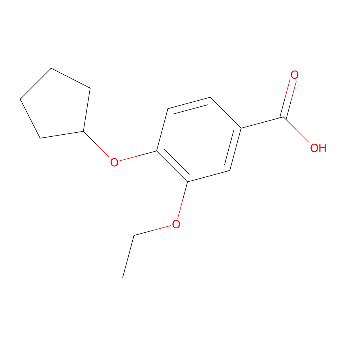4-(Cyclopentyloxy)-3-ethoxybenzoic acid molecular structure, CAS 1019350-60-7