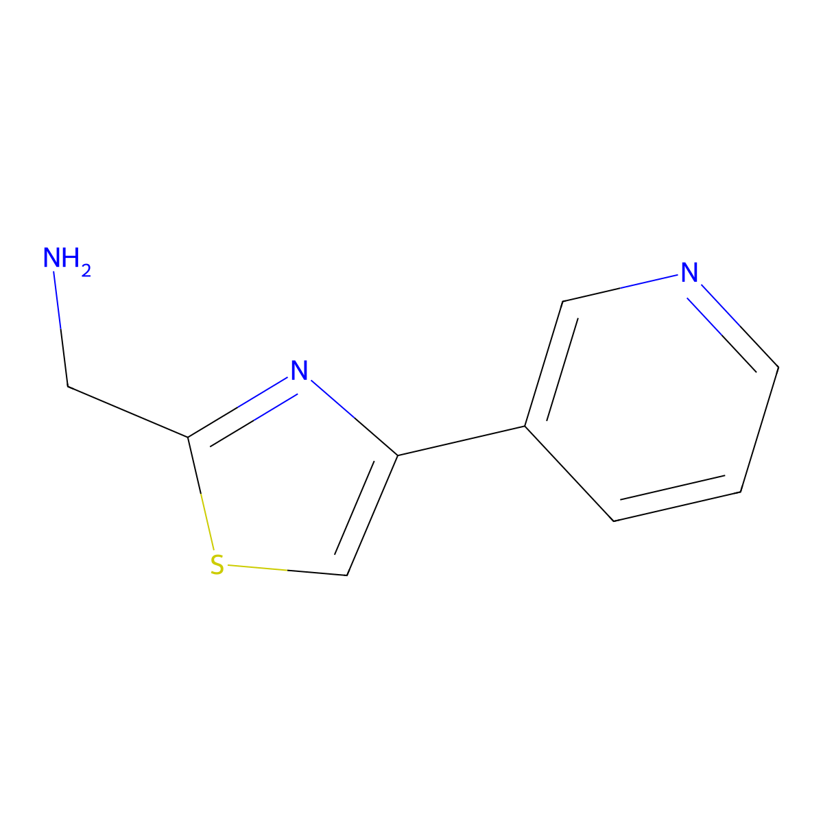 1-[4-(Pyridin-3-YL)-1,3-thiazol-2-YL]methanamine molecular structure, CAS 1019351-75-7