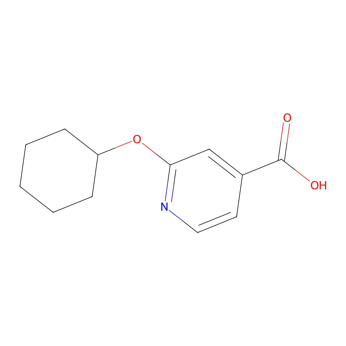 2-(Cyclohexyloxy)pyridine-4-carboxylic acid molecular structure, CAS 1019353-19-5