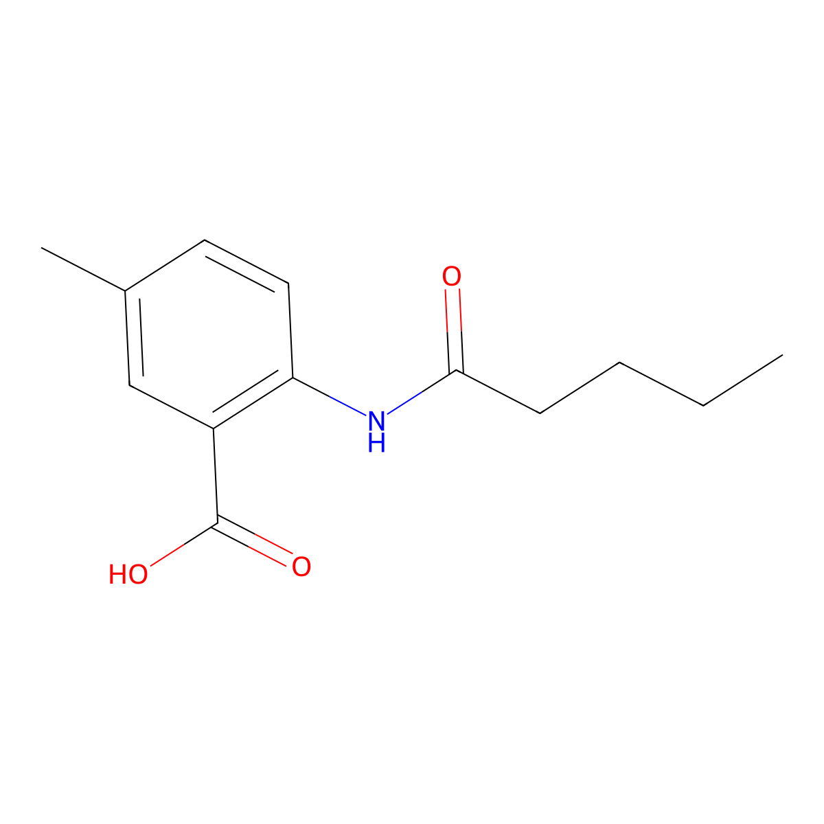 5-Methyl-2-pentanamidobenzoic acid molecular structure, CAS 1019354-11-0