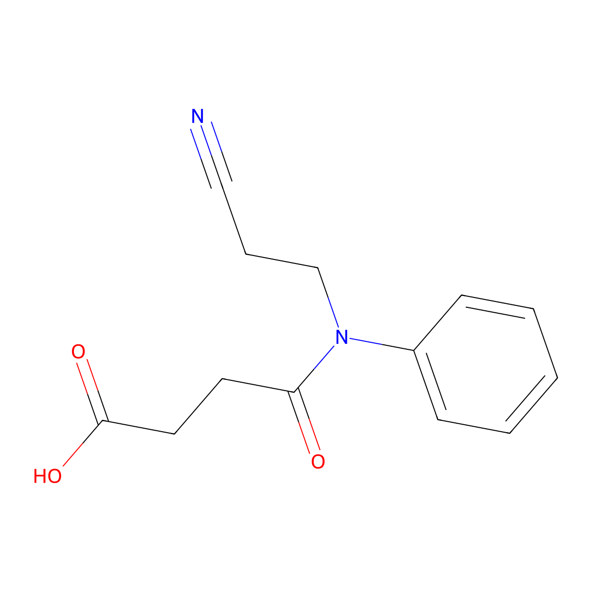 3-[(2-Cyanoethyl)(phenyl)carbamoyl]propanoic acid molecular structure, CAS 1019354-66-5