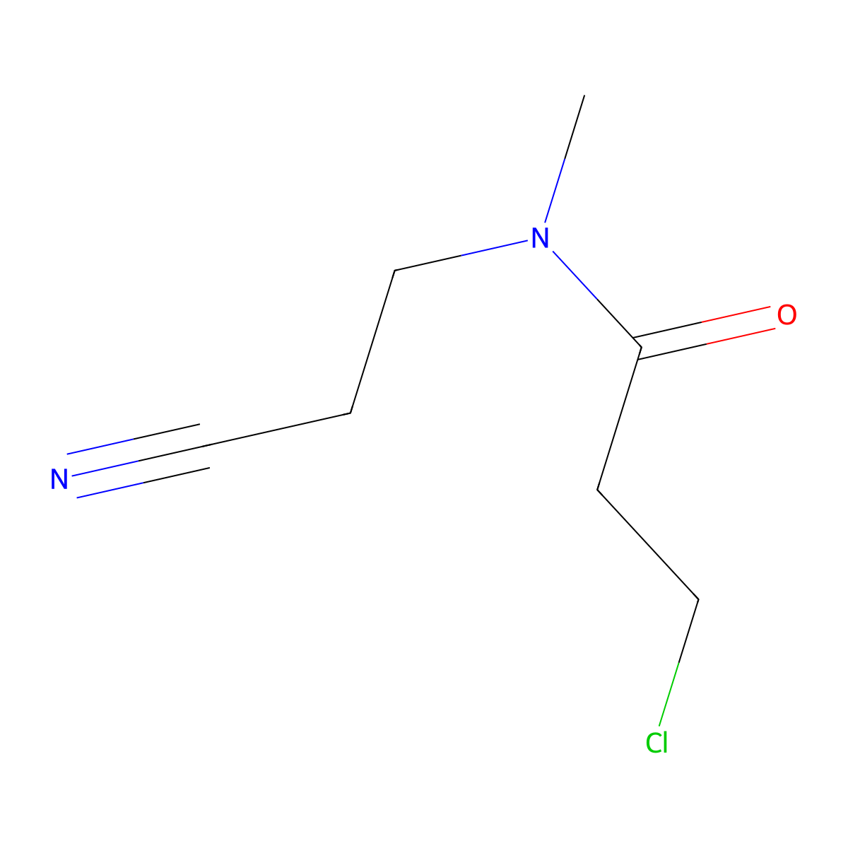 3-chloro-N-(2-cyanoethyl)-N-methylpropanamide molecular structure, CAS 1019354-81-4
