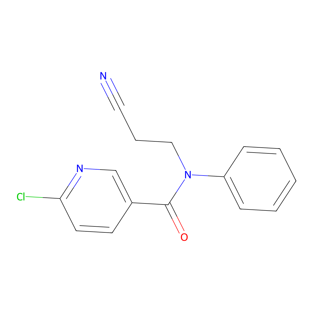 6-chloro-N-(2-cyanoethyl)-N-phenylpyridine-3-carboxamide molecular structure, CAS 1019354-92-7