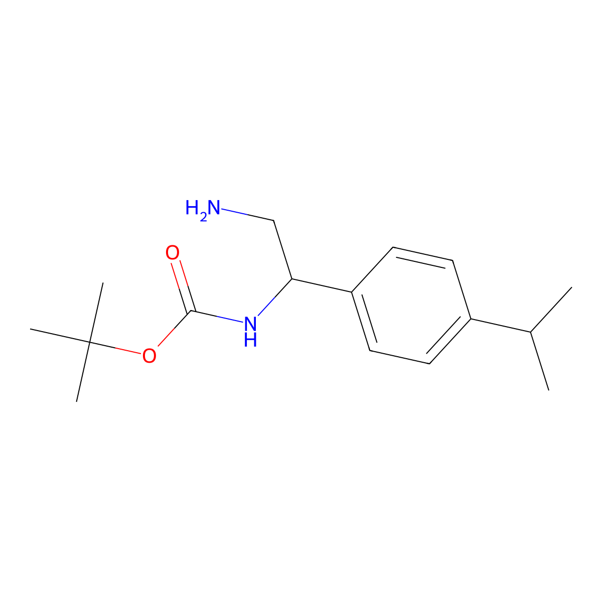 tert-butyl N-(2-amino-1-(4-(propan-2-yl)phenyl)ethyl)carbamate molecular structure, CAS 1019355-17-9