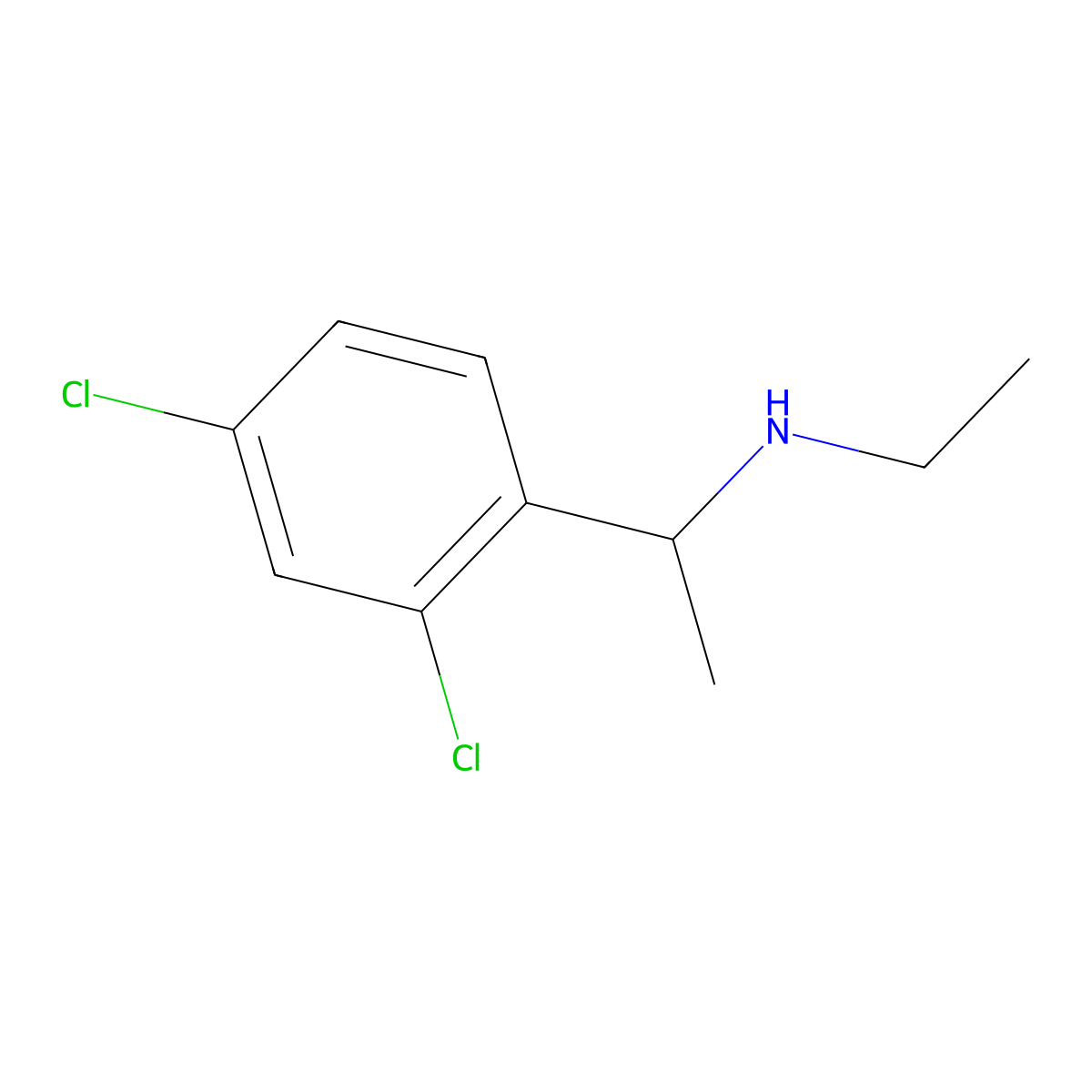 [1-(2,4-Dichlorophenyl)ethyl](ethyl)amine molecular structure, CAS 1019355-36-2