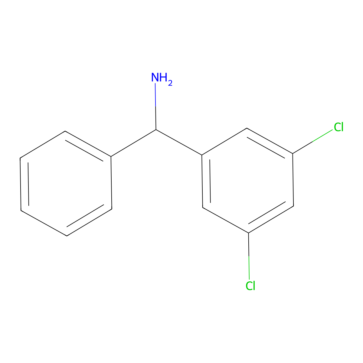 (3,5-Dichlorophenyl)(phenyl)methanamine molecular structure, CAS 1019355-37-3