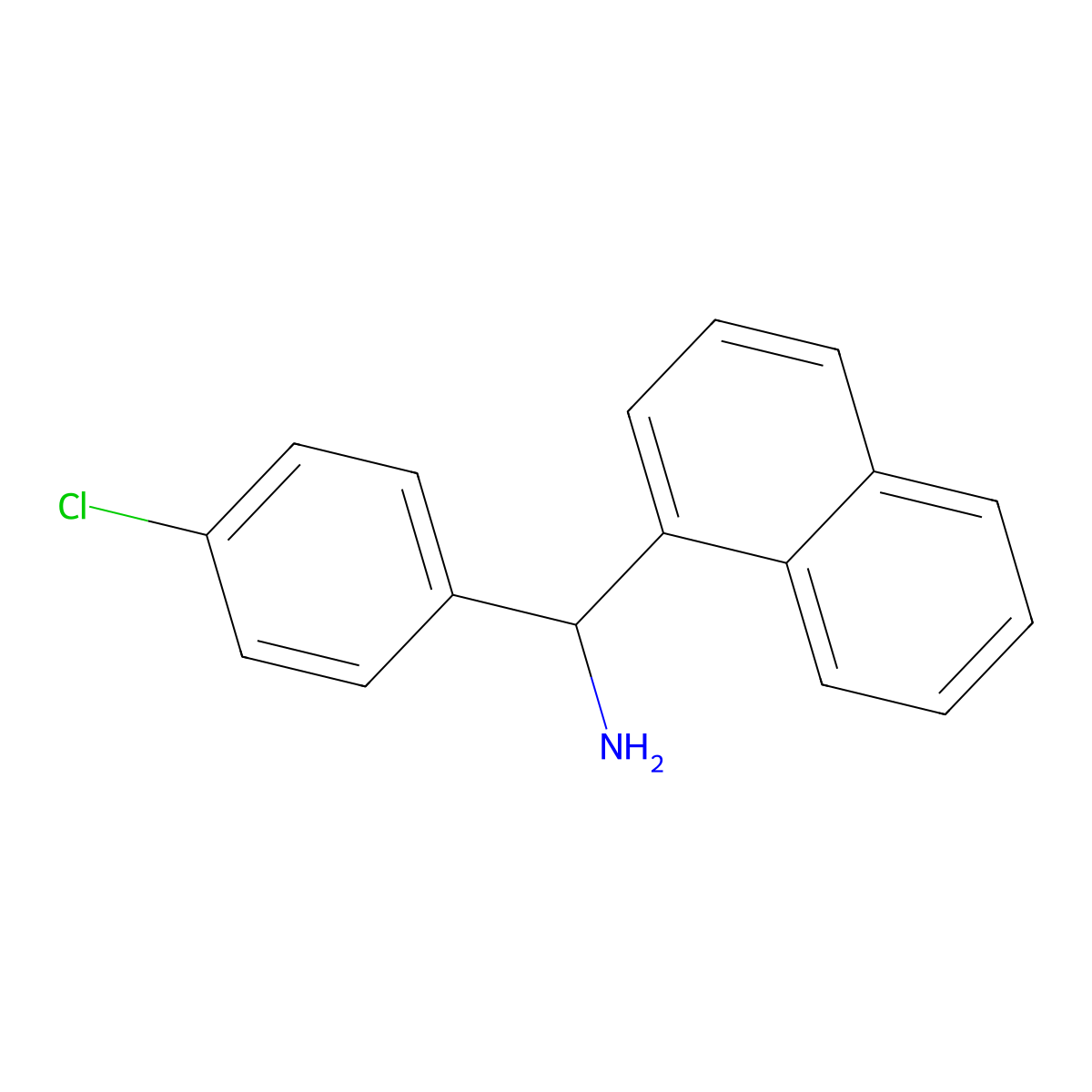 1-(4-Chlorophenyl)-1-(naphthalen-1-YL)methanamine molecular structure, CAS 1019355-65-7