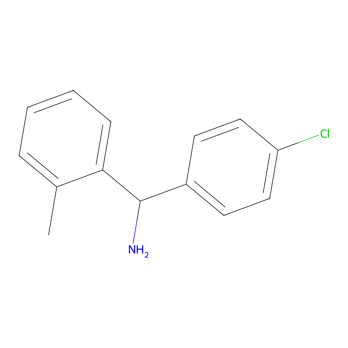 (4-Chlorophenyl)(2-methylphenyl)methanamine molecular structure, CAS 1019355-69-1