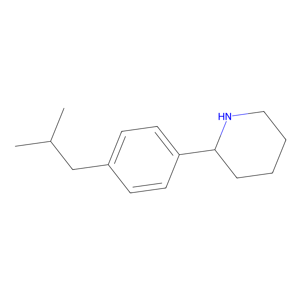 2-(4-Isobutylphenyl)piperidine molecular structure, CAS 1019355-88-4