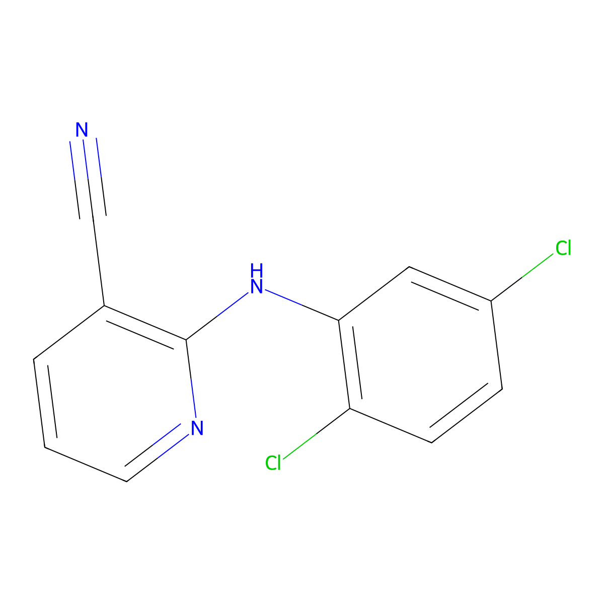 2-((2,5-Dichlorophenyl)amino)nicotinonitrile molecular structure, CAS 1019357-51-7