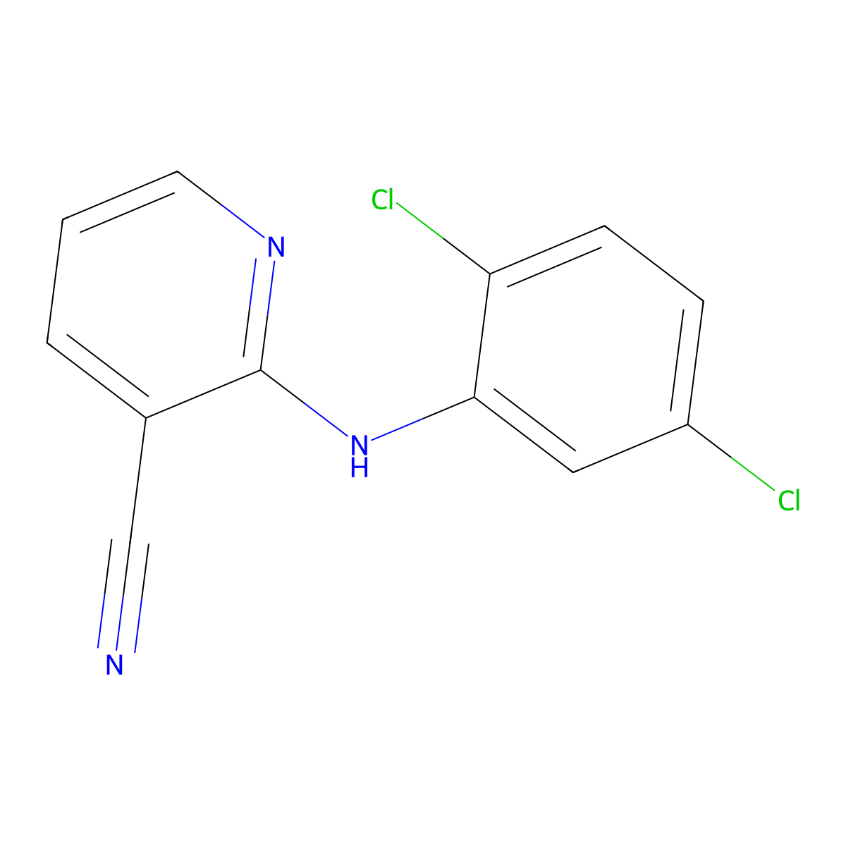 2-((2,5-Dichlorophenyl)amino)nicotinonitrile molecular structure, CAS 1019357-51-7