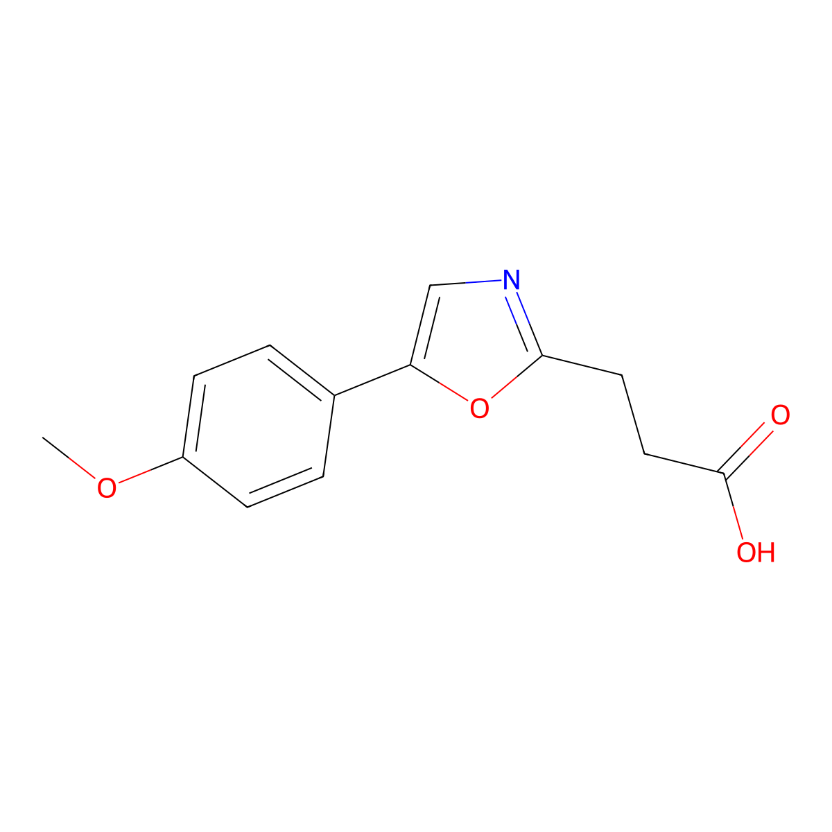 3-[5-(4-Methoxyphenyl)-1,3-oxazol-2-yl]propanoic acid molecular structure, CAS 1019357-65-3