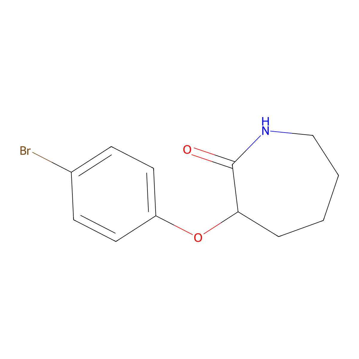 3-(4-Bromophenoxy)azepan-2-one molecular structure, CAS 1019359-60-4