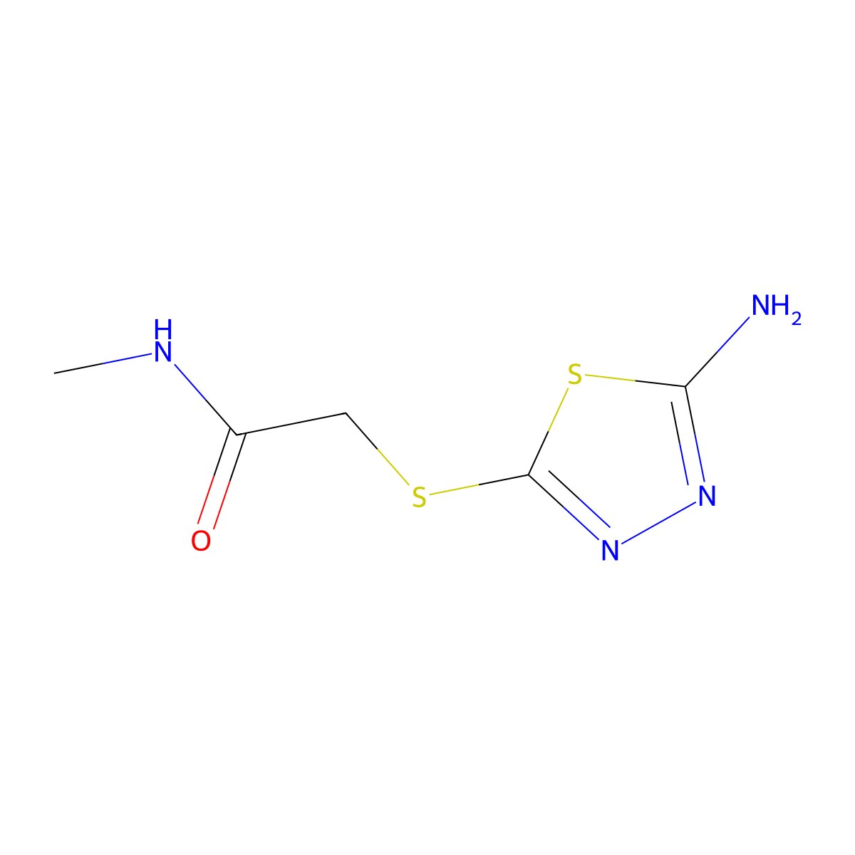 2-[(5-amino-1,3,4-thiadiazol-2-yl)sulfanyl]-N-methylacetamide molecular structure, CAS 1019361-15-9