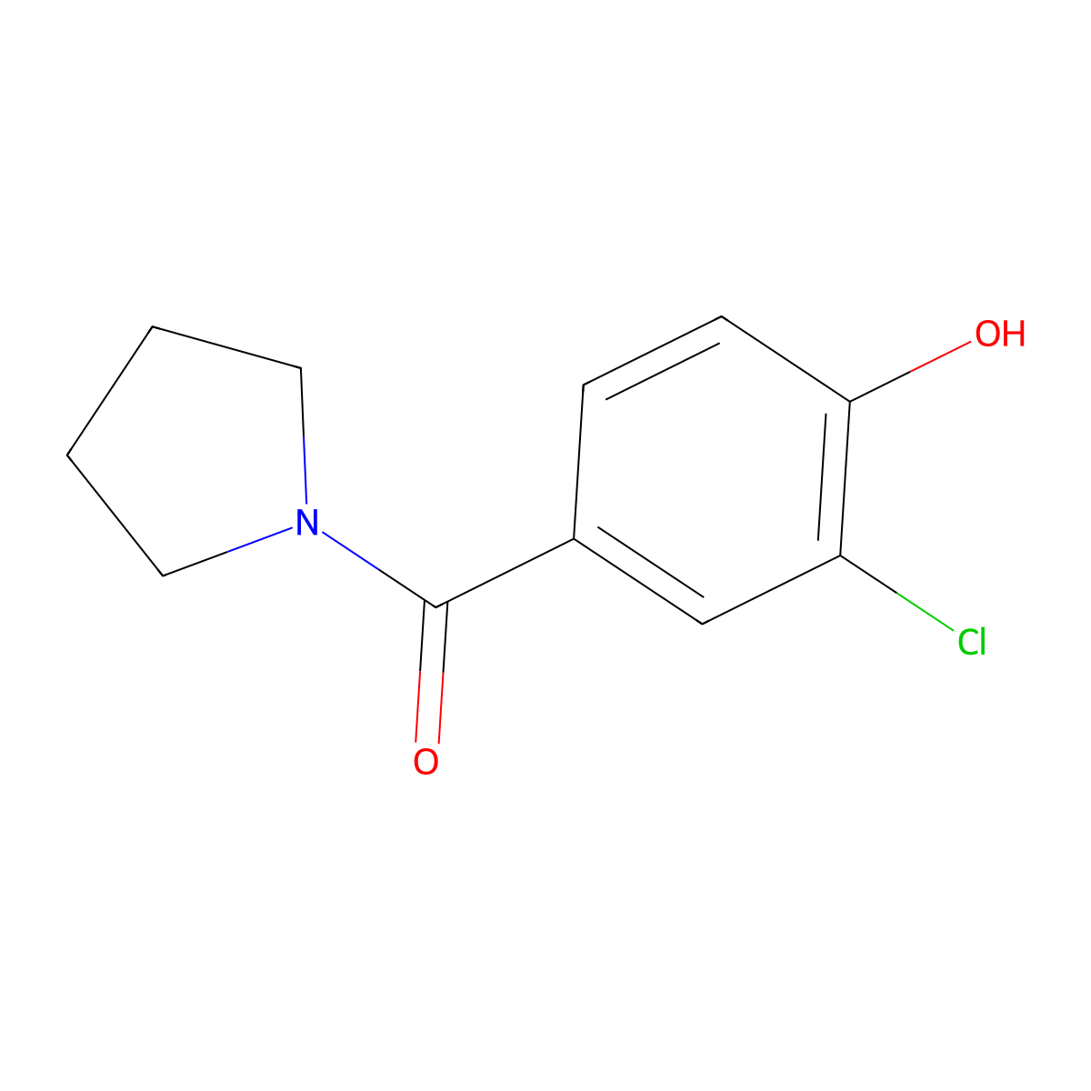 2-Chloro-4-(pyrrolidine-1-carbonyl)phenol molecular structure, CAS 1019361-97-7