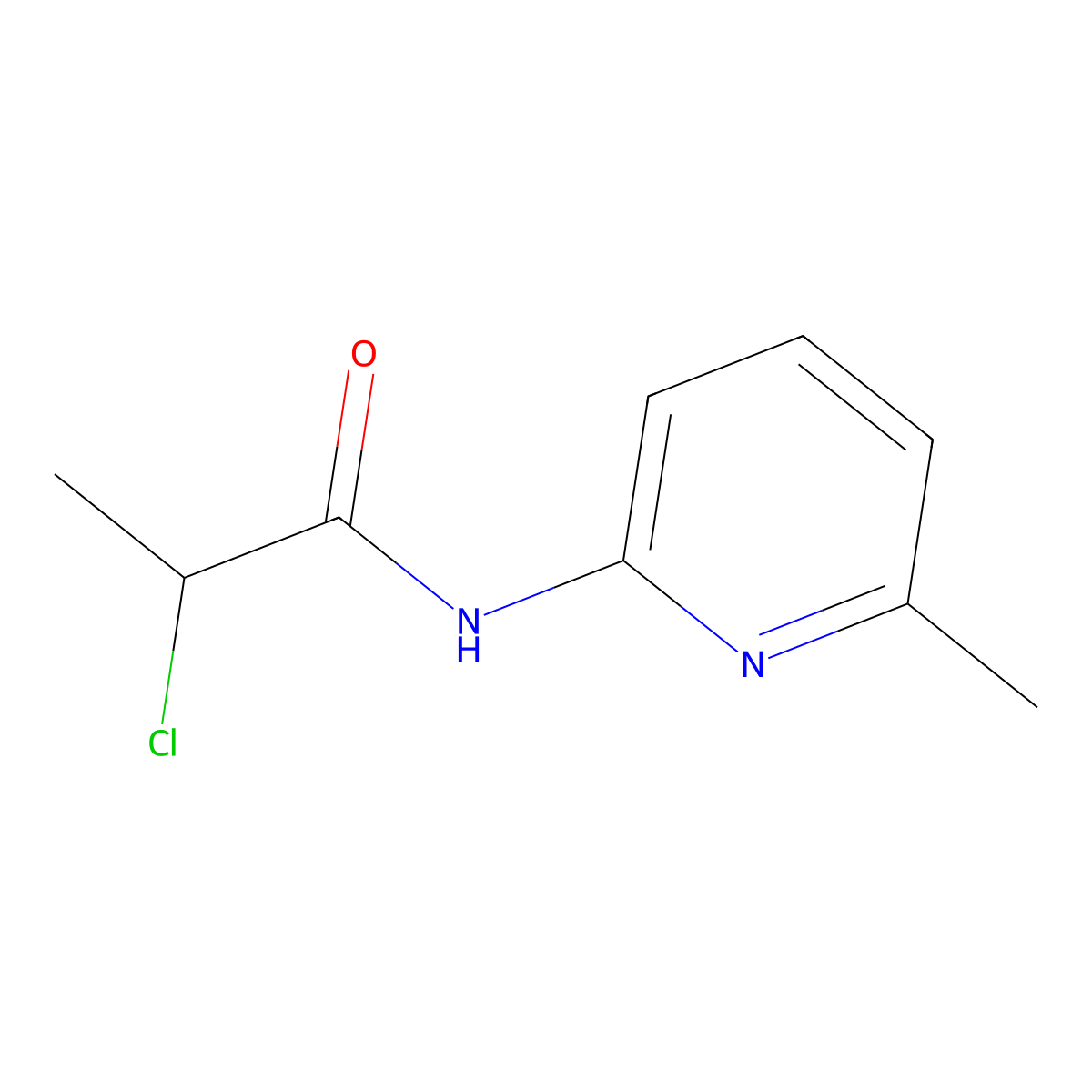 2-chloro-N-(6-methylpyridin-2-yl)propanamide molecular structure, CAS 1019362-71-0