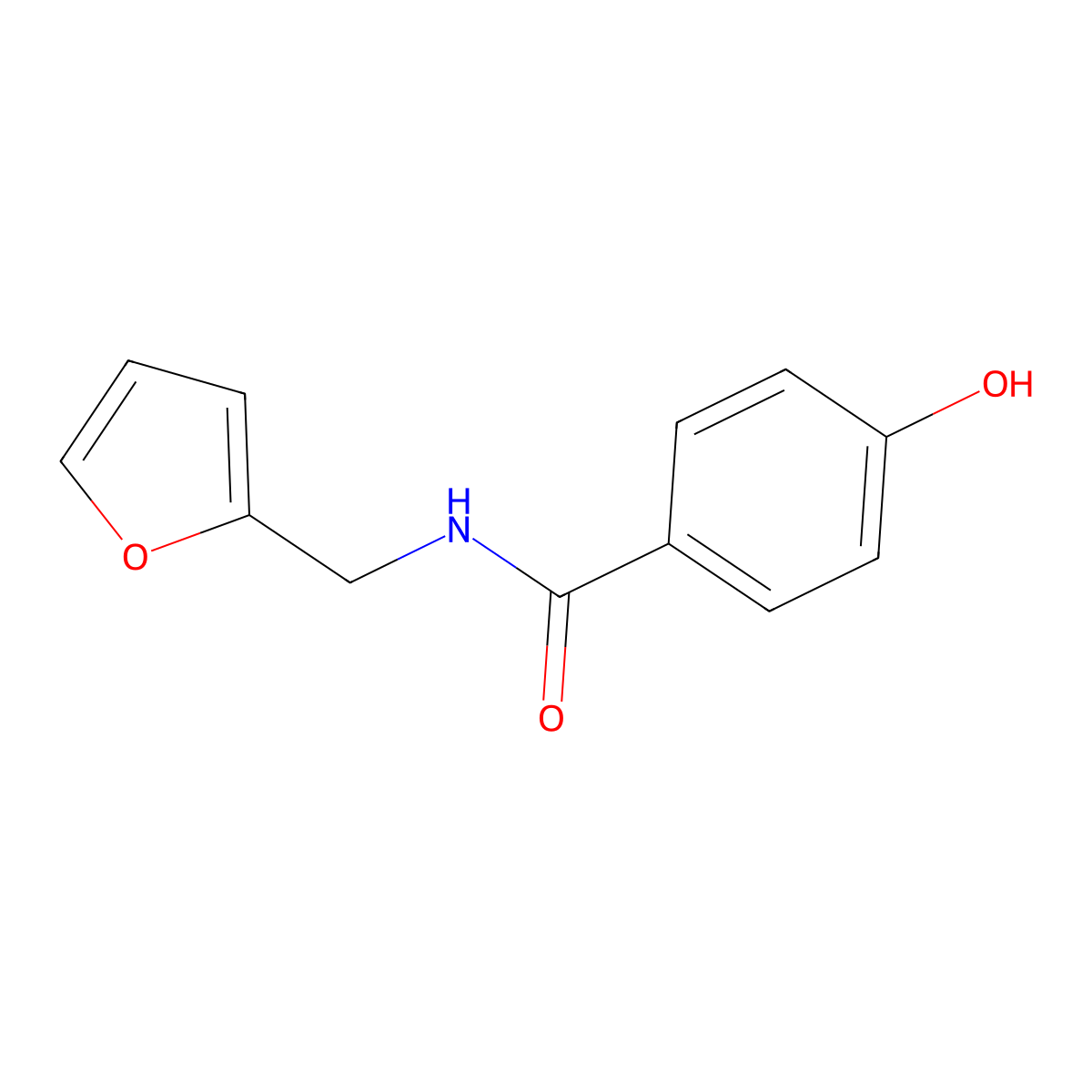 N-(furan-2-ylmethyl)-4-hydroxybenzamide molecular structure, CAS 1019363-01-9