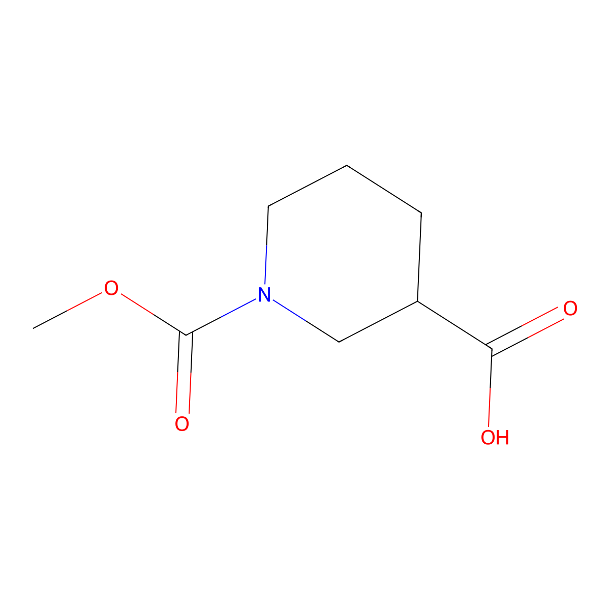 1-(Methoxycarbonyl)piperidine-3-carboxylic acid molecular structure, CAS 1019363-10-0