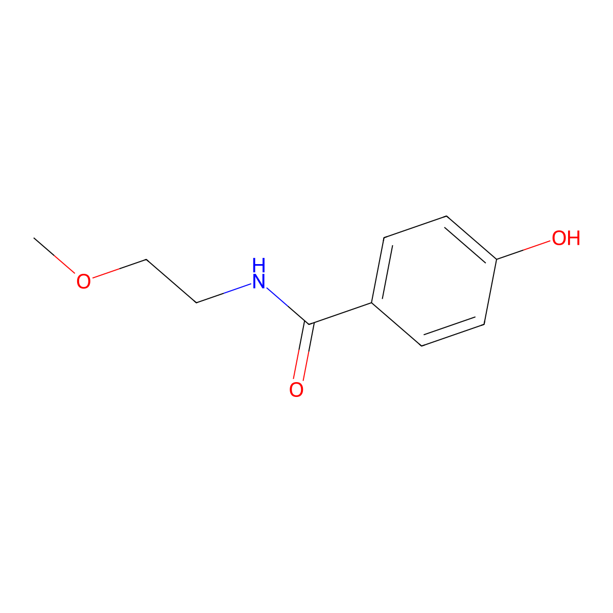 4-hydroxy-N-(2-methoxyethyl)benzamide molecular structure, CAS 1019363-34-8