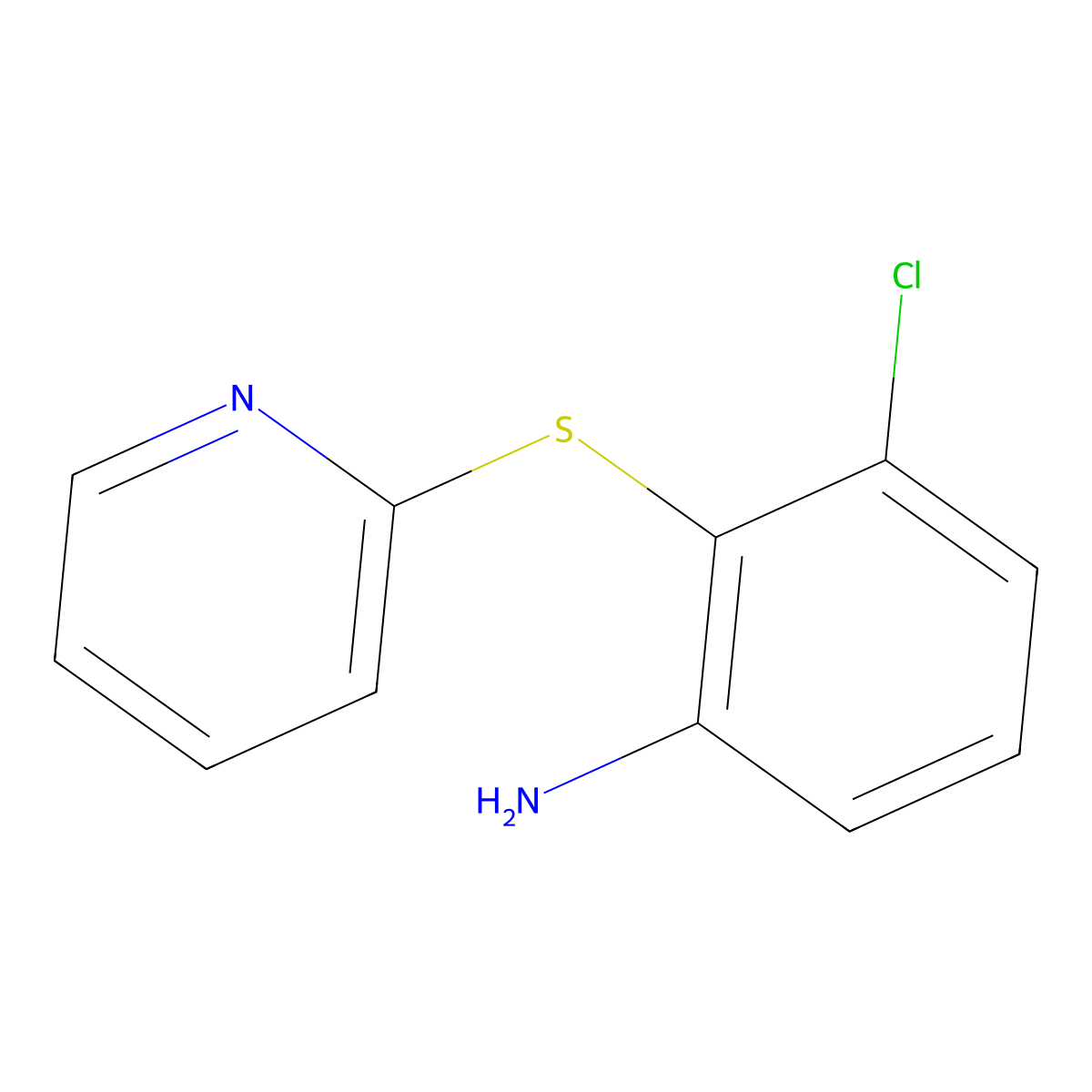 3-Chloro-2-(pyridin-2-ylsulfanyl)aniline molecular structure, CAS 1019363-62-2