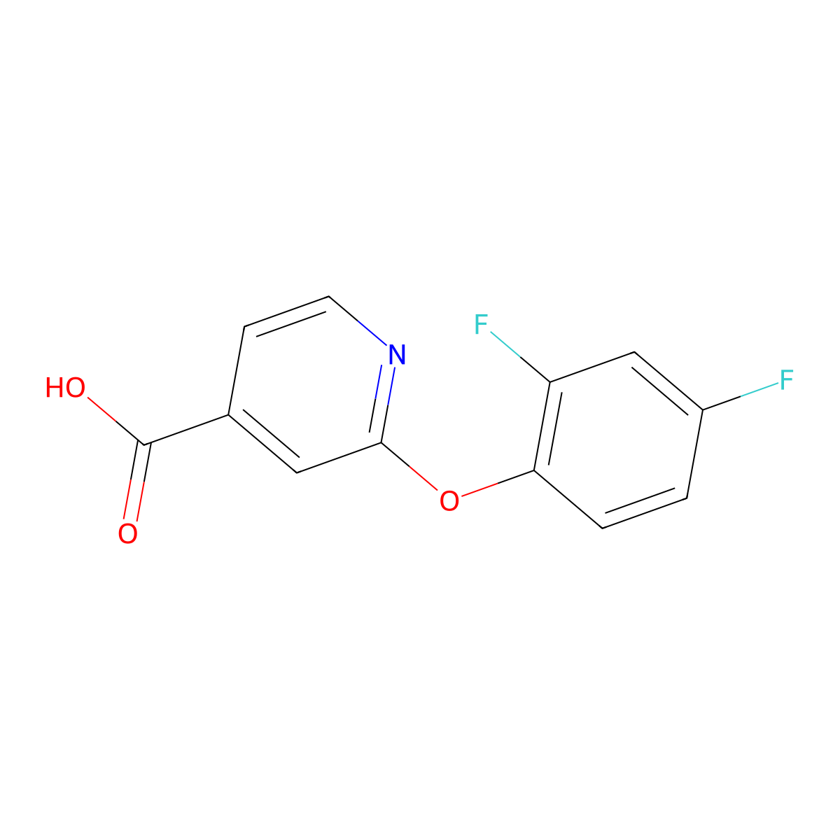 2-(2,4-Difluorophenoxy)pyridine-4-carboxylic acid molecular structure, CAS 1019364-36-3