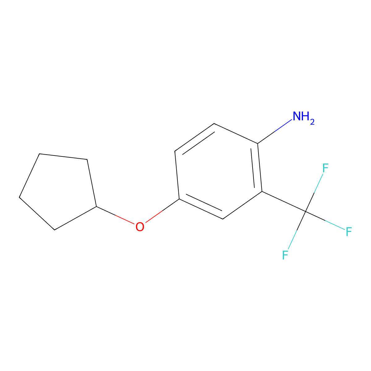 Benzenamine, 4-(cyclopentyloxy)-2-(trifluoromethyl)- molecular structure, CAS 1019364-46-5
