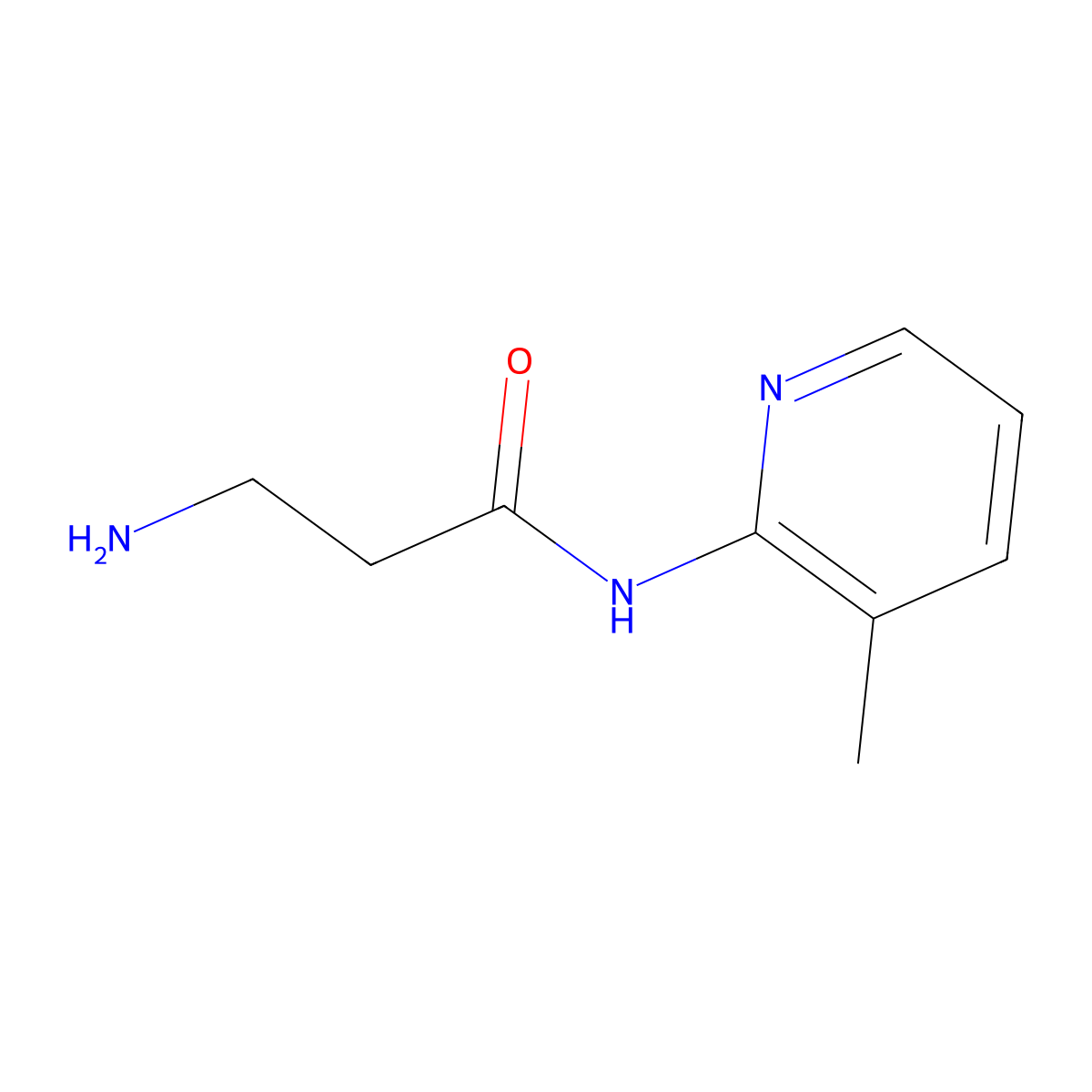 3-amino-N-(3-methylpyridin-2-yl)propanamide molecular structure, CAS 1019365-44-6