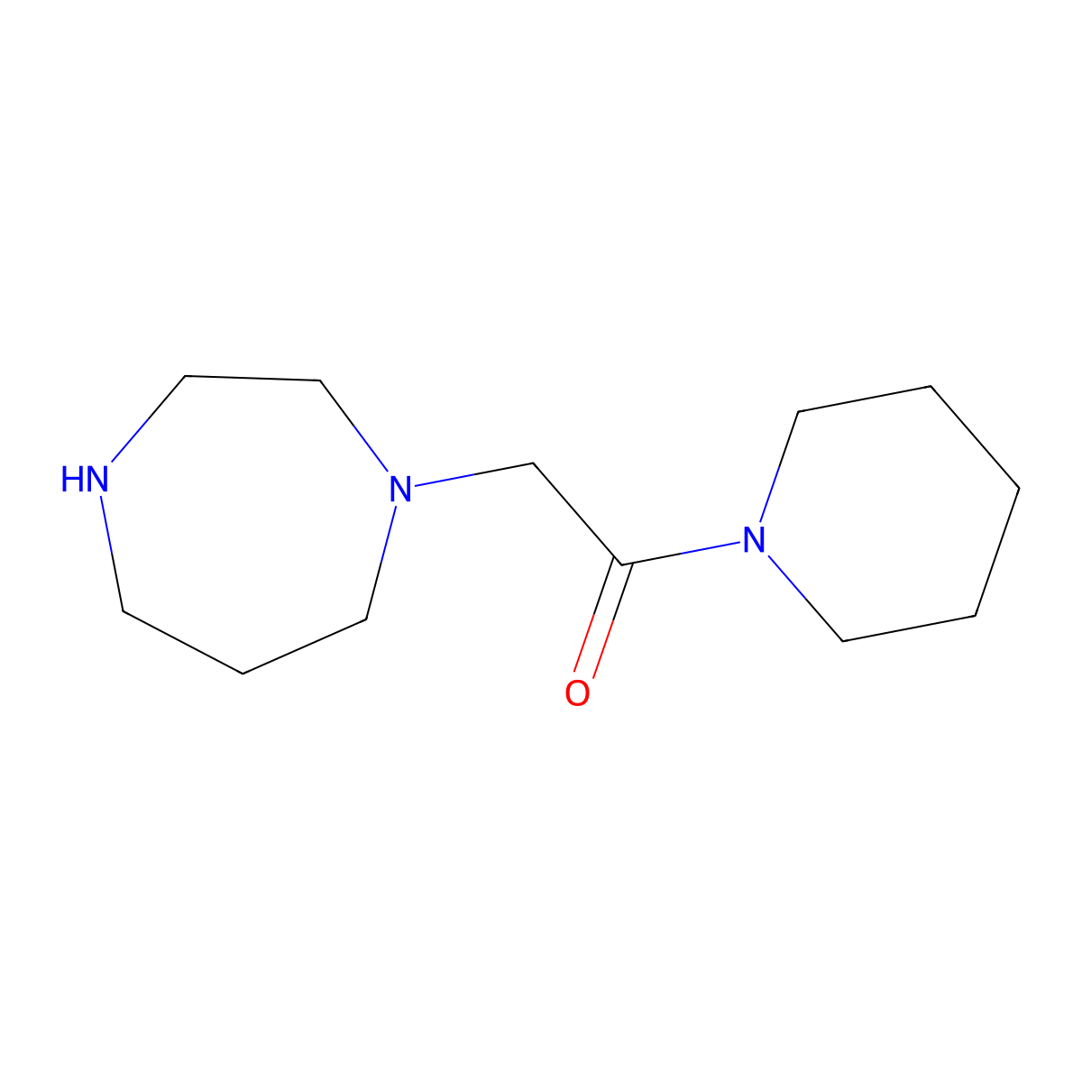 2-(1,4-Diazepan-1-yl)-1-(piperidin-1-yl)ethanone molecular structure, CAS 1019366-29-0