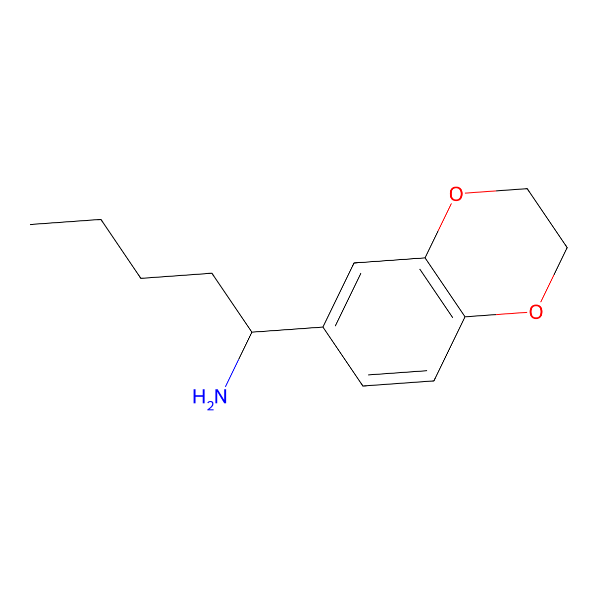 1-(2,3-Dihydro-1,4-benzodioxin-6-yl)pentan-1-amine molecular structure, CAS 1019366-91-6