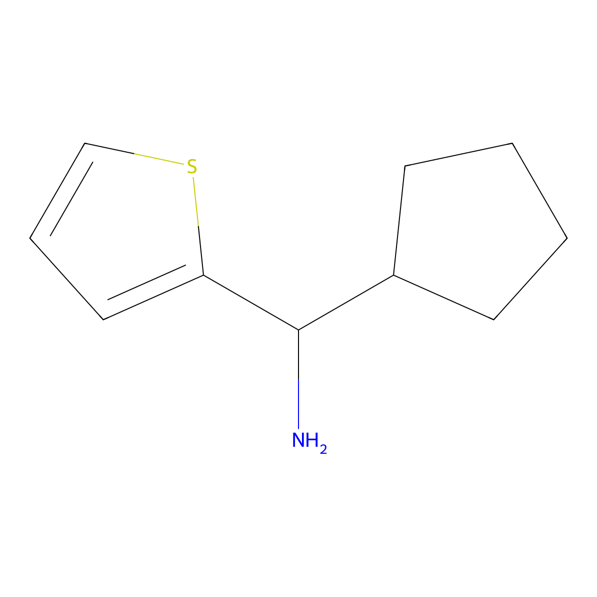 Cyclopentyl(thiophen-2-yl)methanamine molecular structure, CAS 1019367-16-8