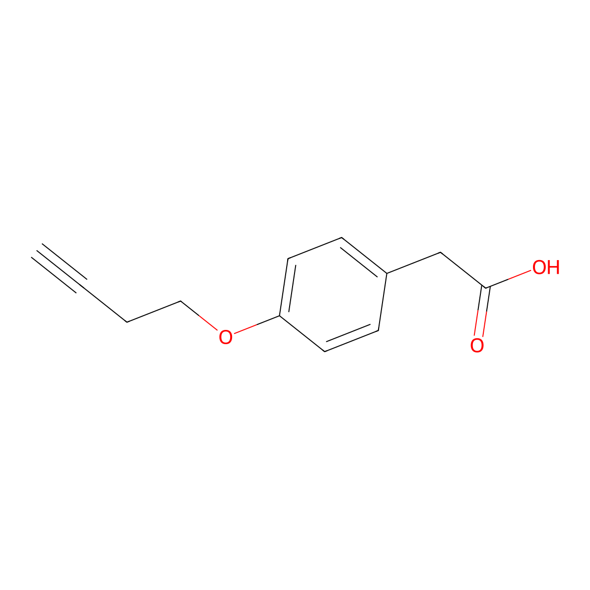 4-(3-Butyn-1-yloxy)benzeneacetic acid molecular structure, CAS 1019369-28-8