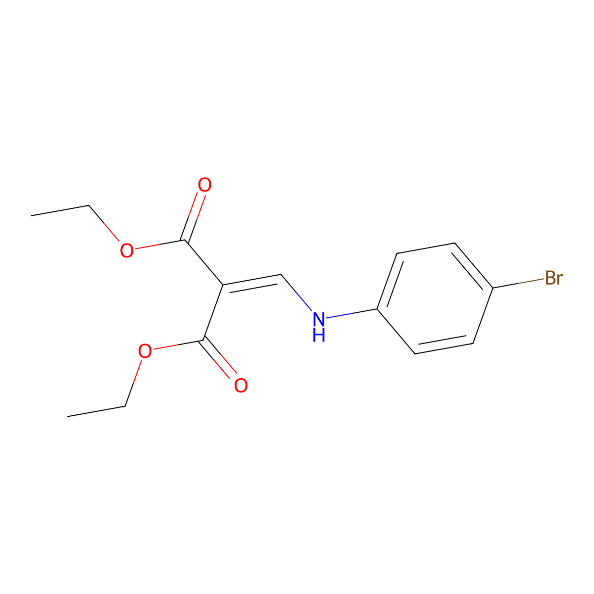 Diethyl 2-((4-bromophenylamino)methylene)malonate molecular structure, CAS 101937-44-4