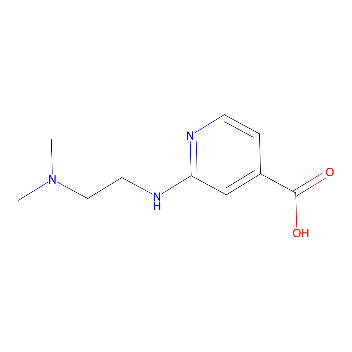 2-{[2-(Dimethylamino)ethyl]amino}isonicotinic acid molecular structure, CAS 1019371-62-0
