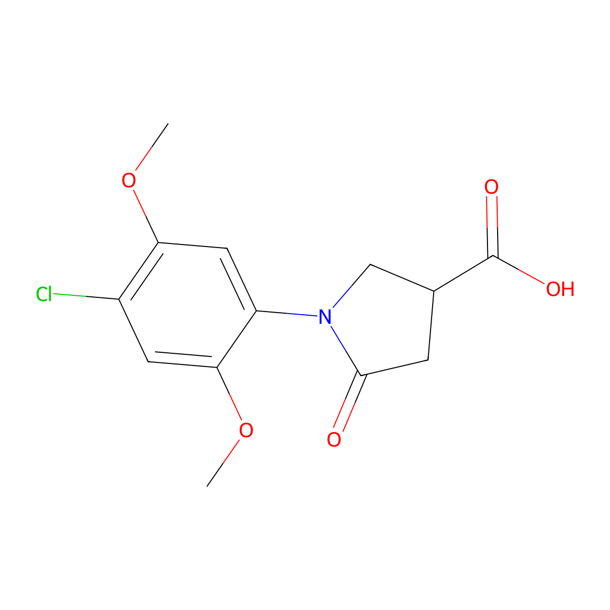 1-(4-Chloro-2,5-dimethoxyphenyl)-5-oxopyrrolidine-3-carboxylic acid molecular structure, CAS 1019371-72-2