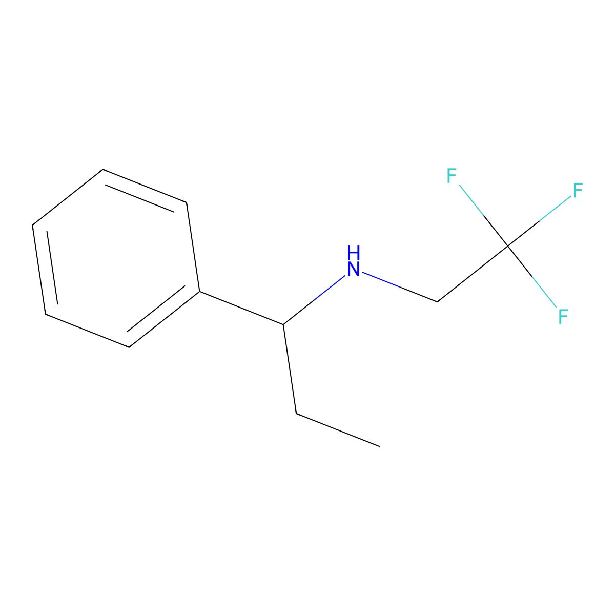 (1-Phenylpropyl)(2,2,2-trifluoroethyl)amine molecular structure, CAS 1019372-00-9