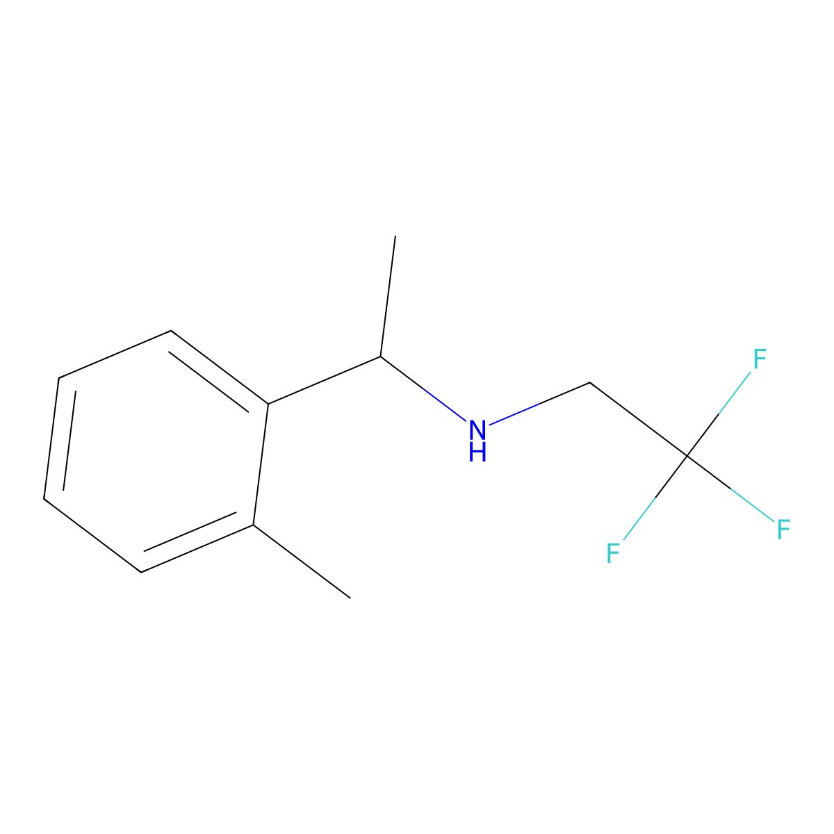 [1-(2-Methylphenyl)ethyl](2,2,2-trifluoroethyl)amine molecular structure, CAS 1019372-20-3