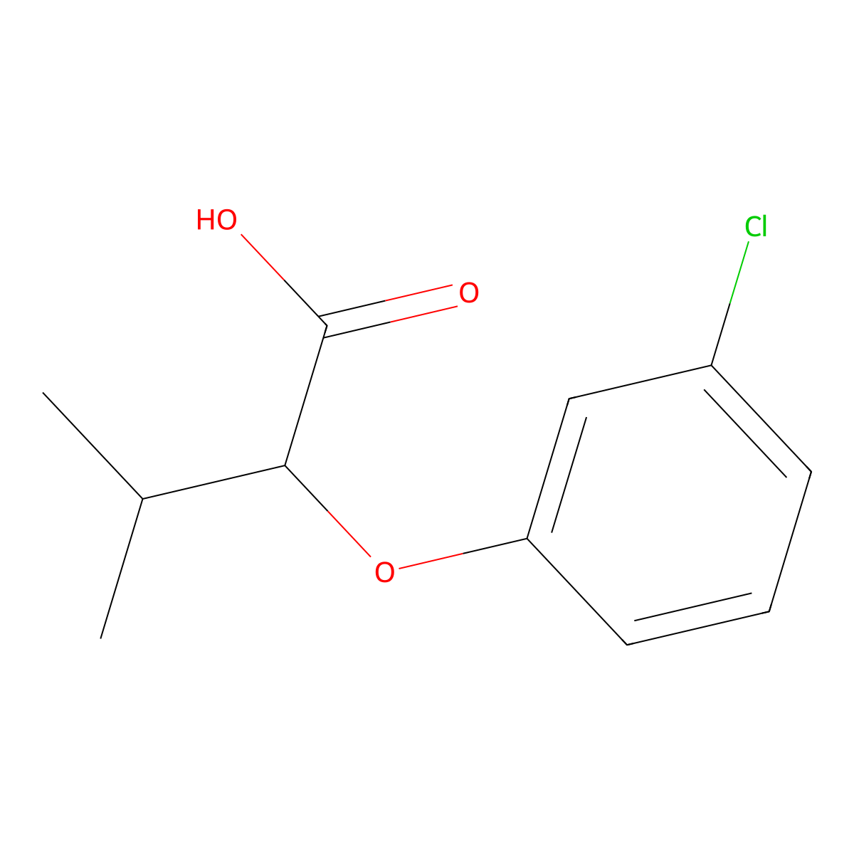 2-(3-Chlorophenoxy)-3-methylbutanoic acid molecular structure, CAS 1019372-32-7