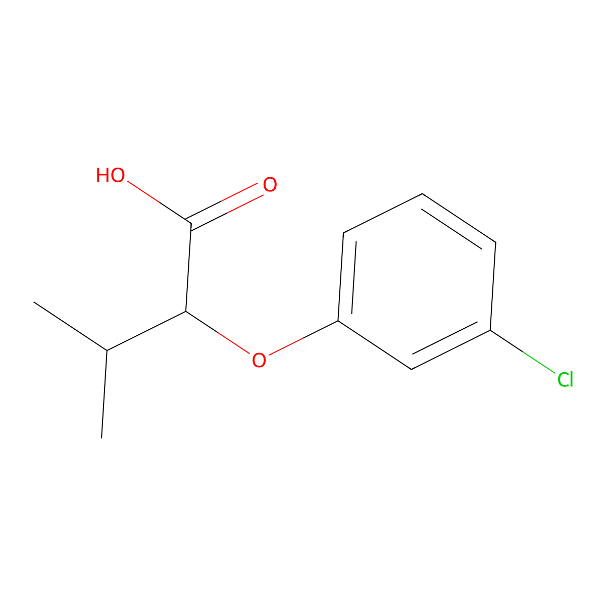 2-(3-Chlorophenoxy)-3-methylbutanoic acid molecular structure, CAS 1019372-32-7