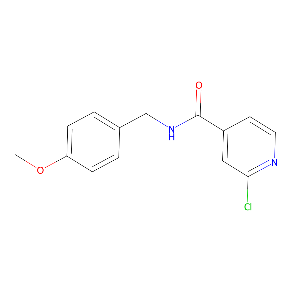 2-Chloro-N-(4-methoxybenzyl)isonicotinamide molecular structure, CAS 1019373-47-7
