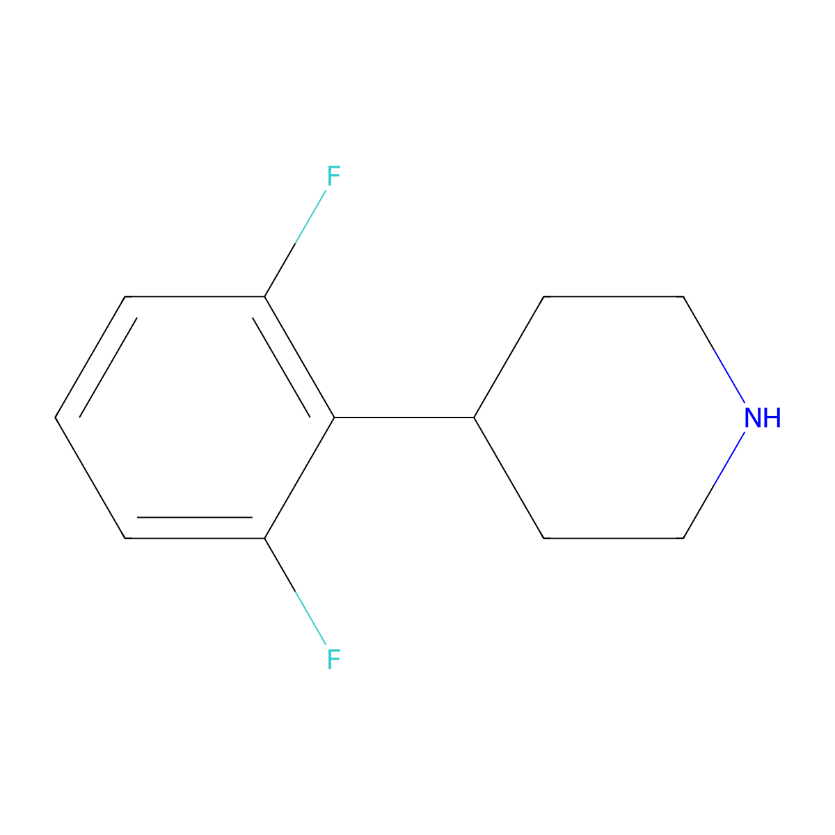4-(2,6-Difluorophenyl)piperidine molecular structure, CAS 1019373-70-6