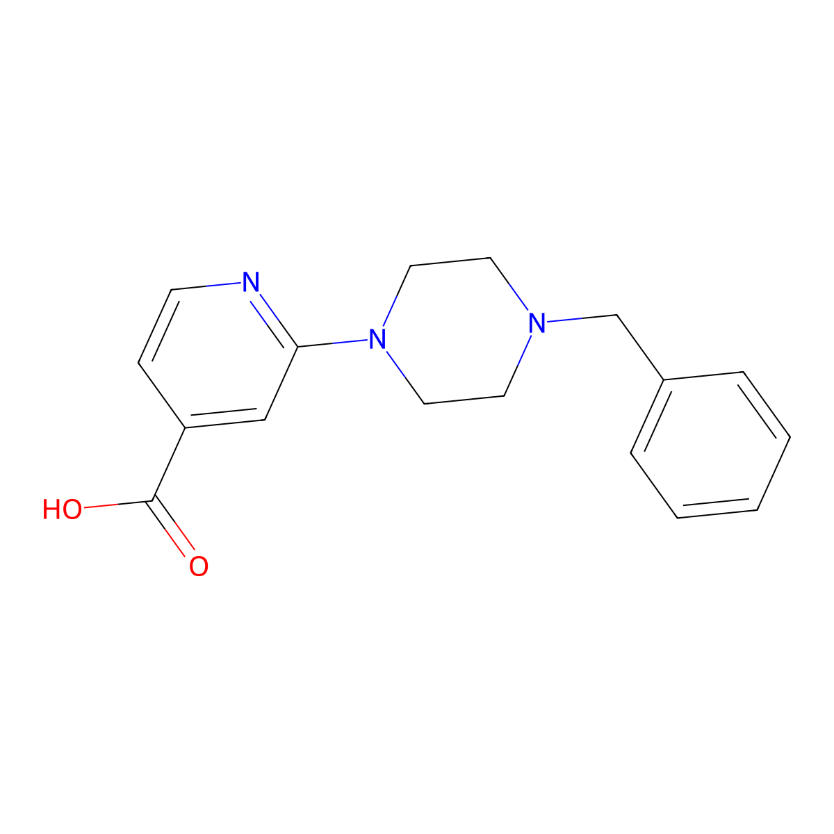 2-(4-Benzyl-1-piperazinyl)isonicotinic acid molecular structure, CAS 1019373-73-9